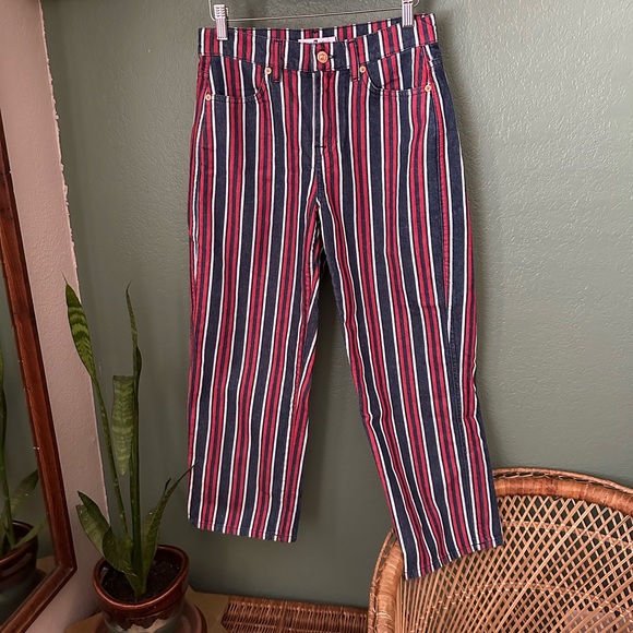 7 for All Man Kind stripped Jeans - Picture 1 of 5